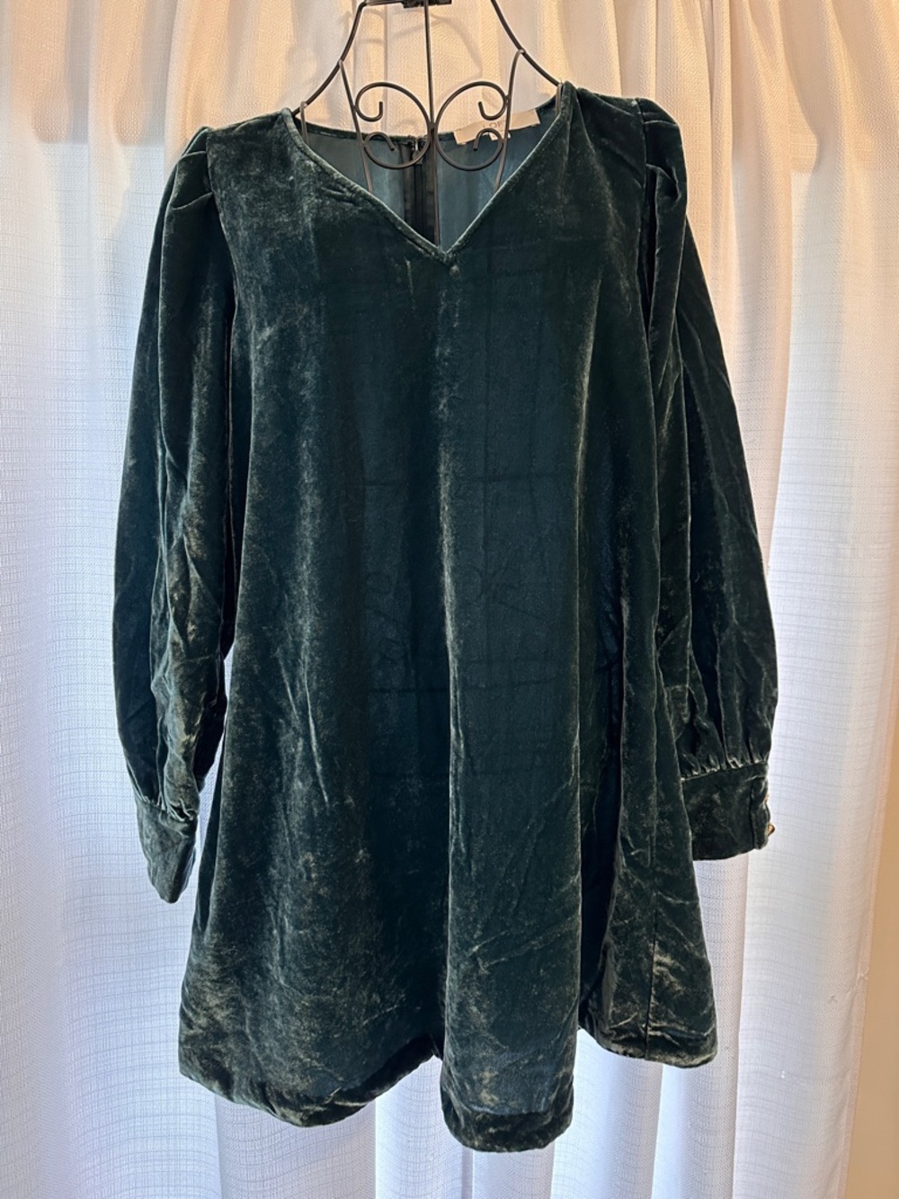 LOFT Velvet Dress in Deep Teal